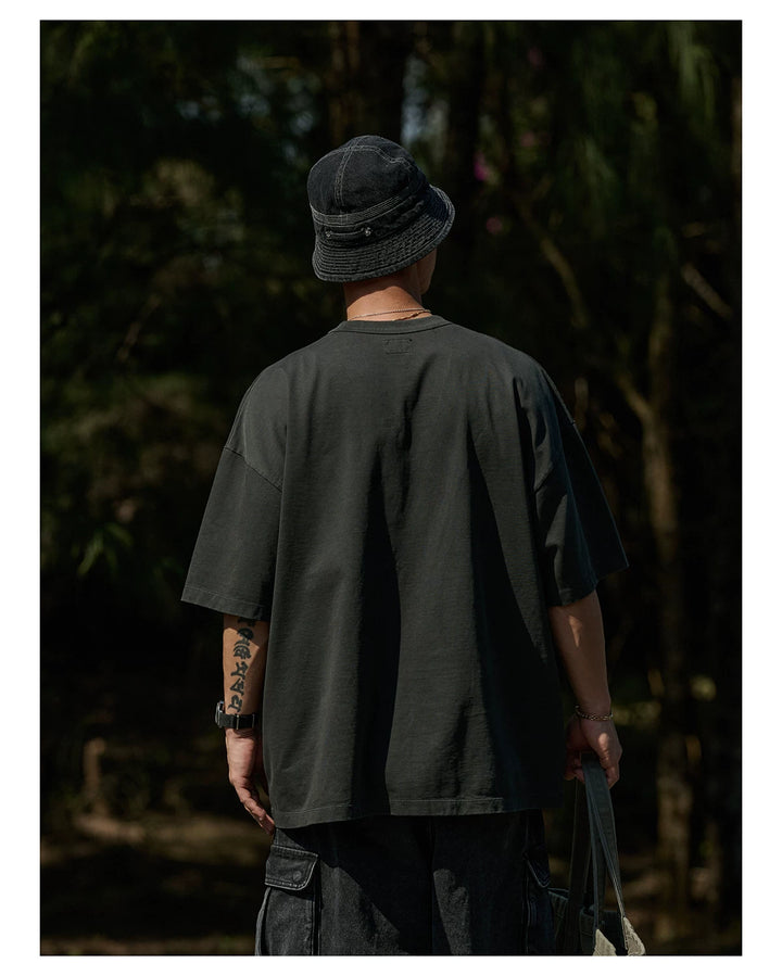 Vintage Wax-Dye Pocket Print Tee