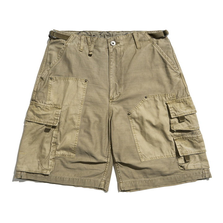 Vintage Patchwork Multi-Pocket Cargo Shorts