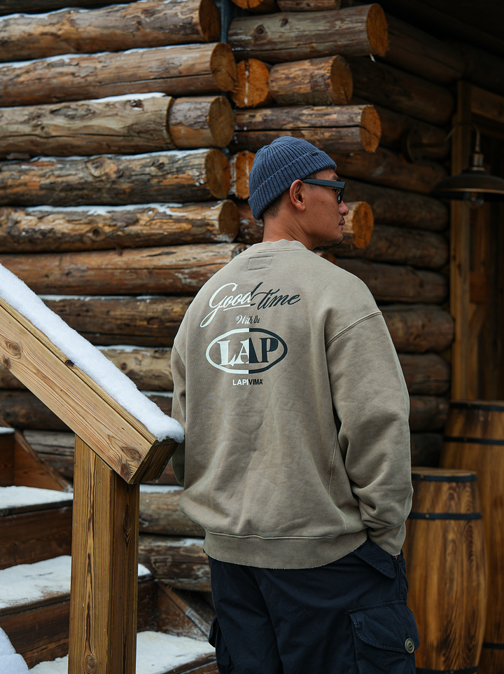 LAPRIMA HEAVYWEIGHT BATIK DESTROYED SWEATSHIRT