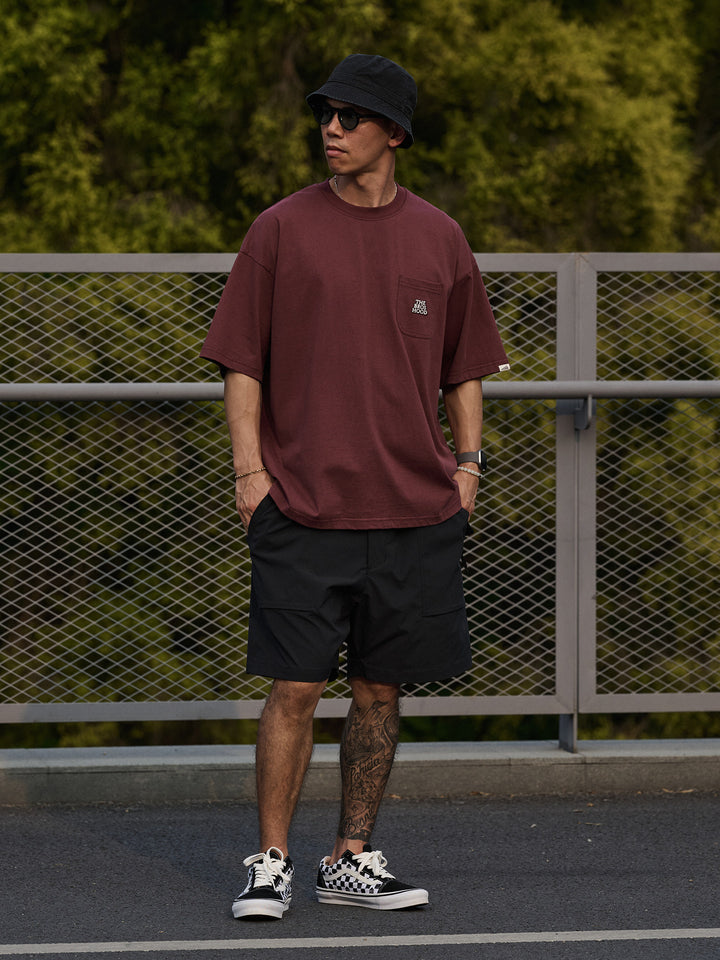Text Embroidered Pocket Tee