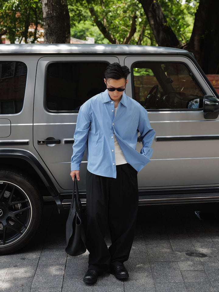 Solid Anti-Wrinkle Long-Sleeve Shirt