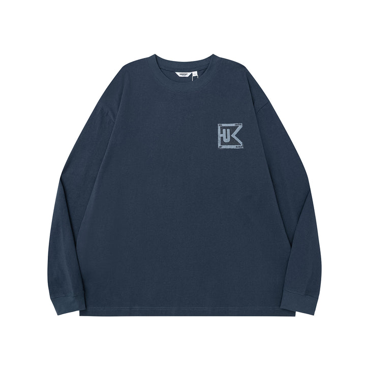 Distressed Logo Long-Sleeve