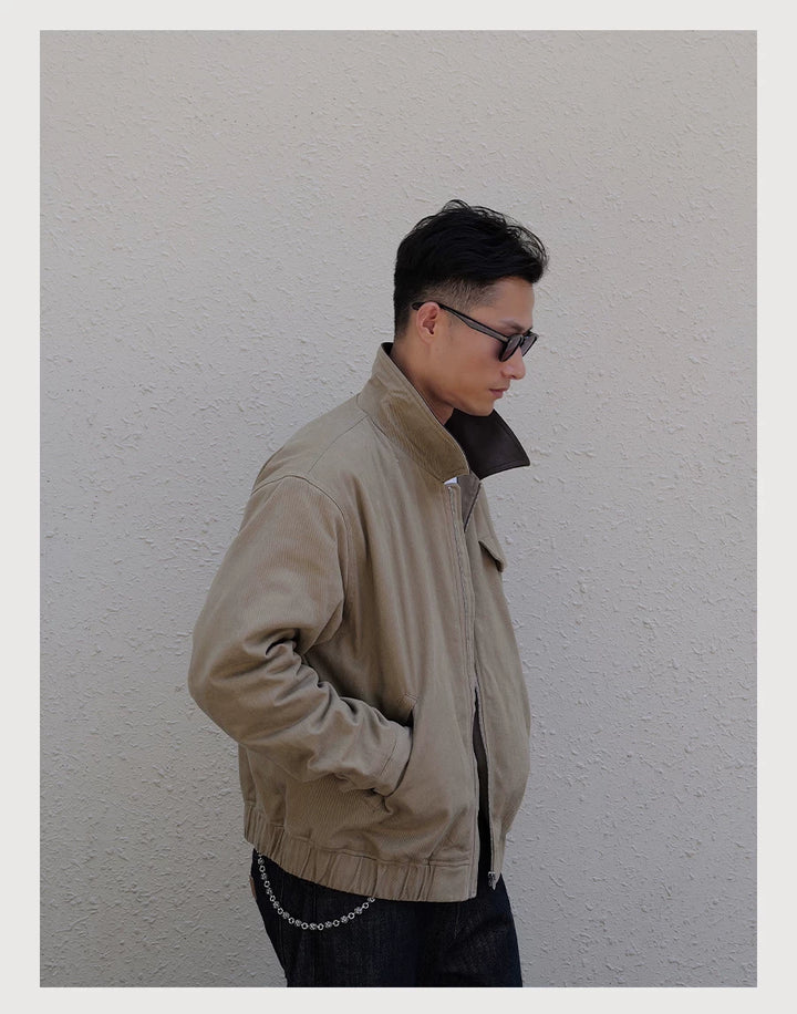 Horsehide Collar Harrington Jacket