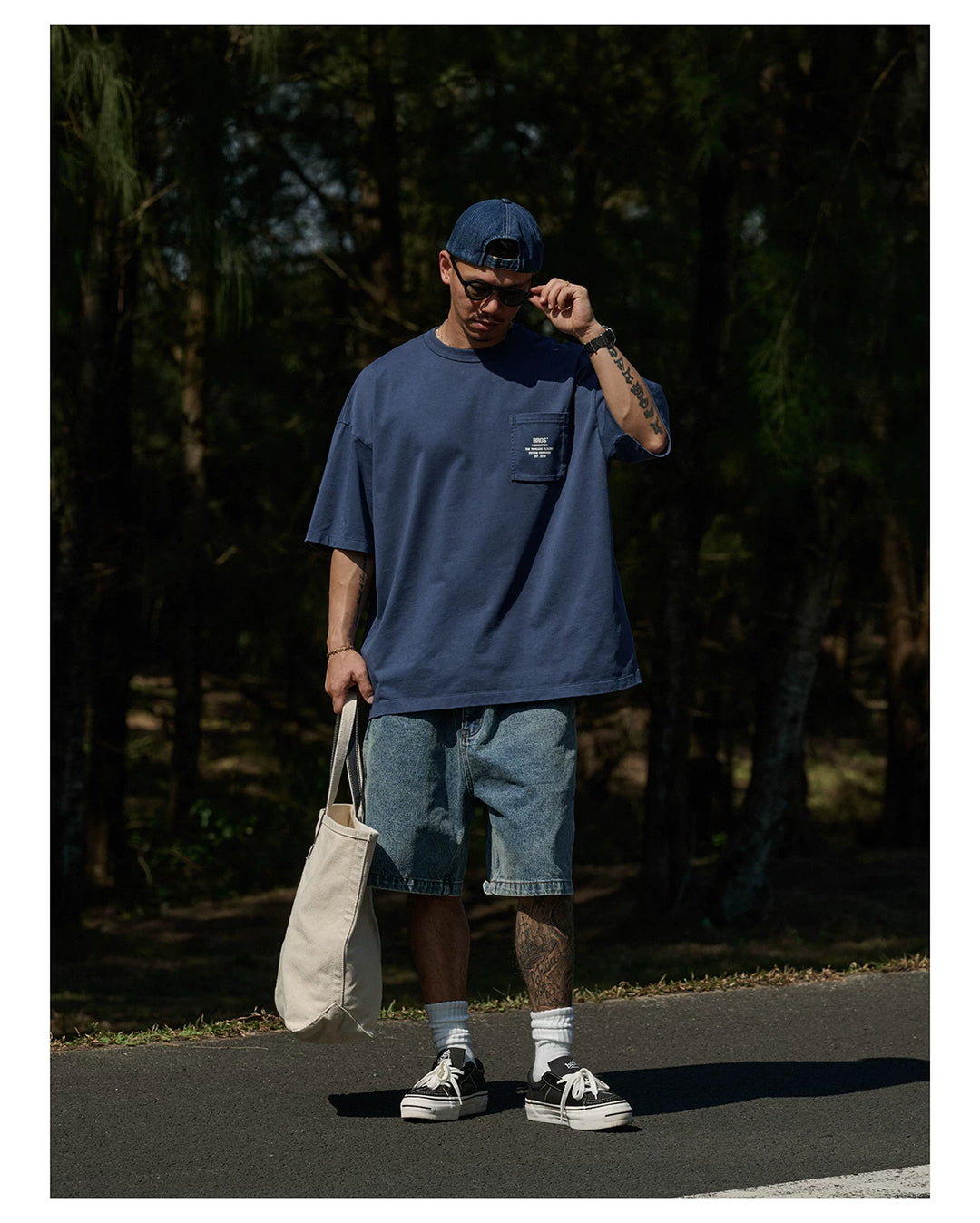 Vintage Wax-Dye Pocket Print Tee