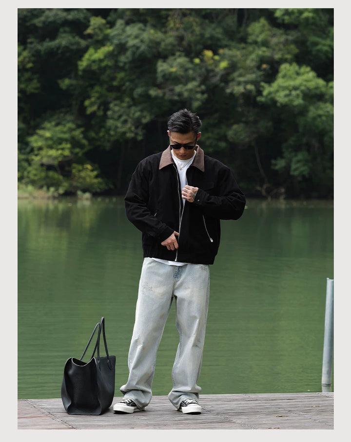 Horsehide Collar Harrington Jacket