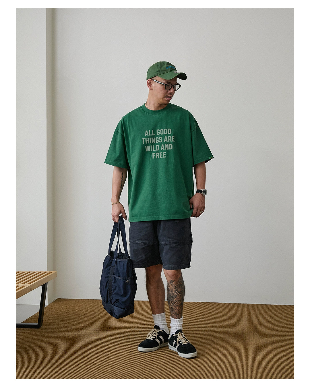 Acid Wash Slogan Print Tee