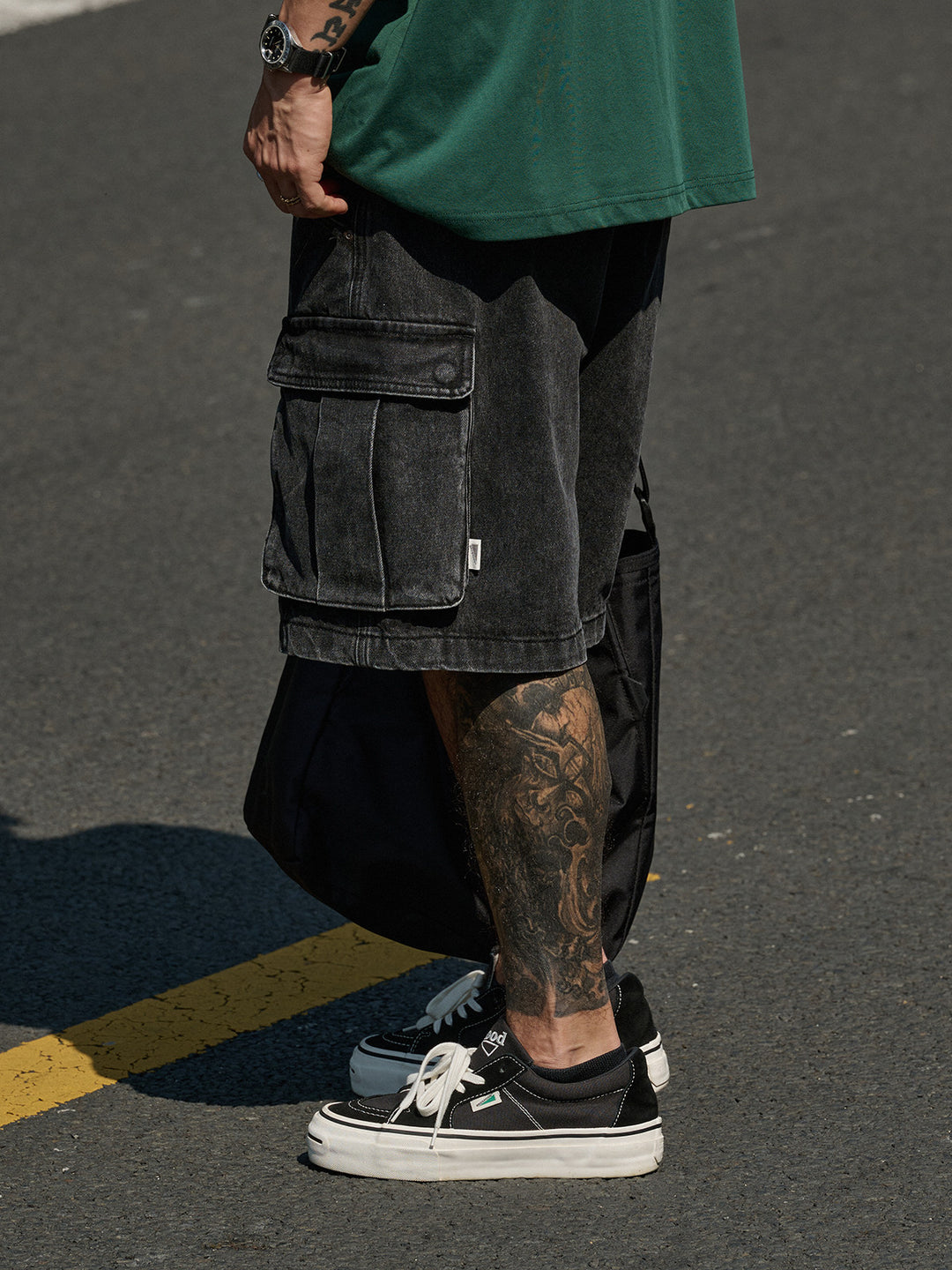 Denim Cargo Shorts