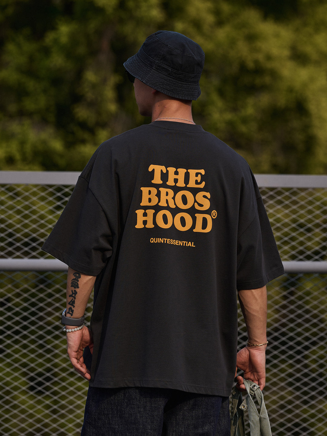 Suede Print Logo Tee