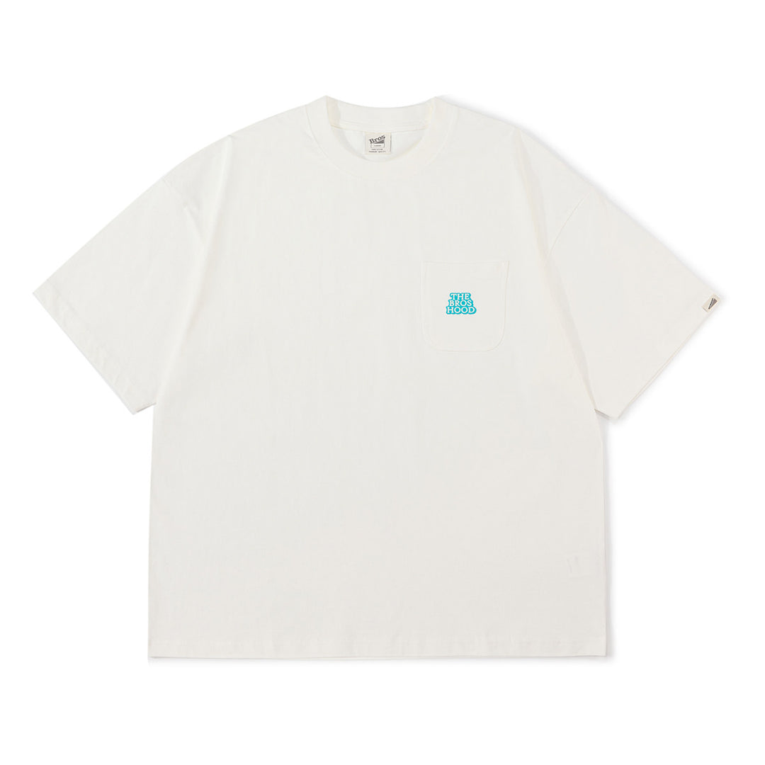 Text Embroidered Pocket Tee