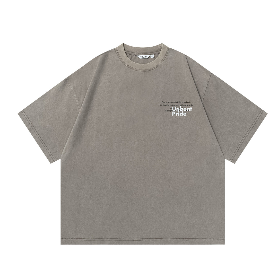 Distress Slogan Print Tee