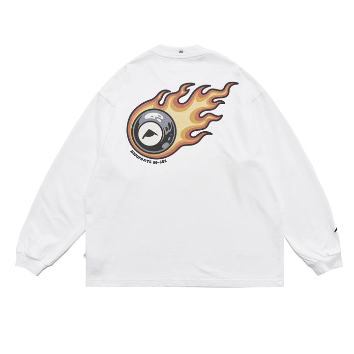 Flaming 8 Ball Print Tee