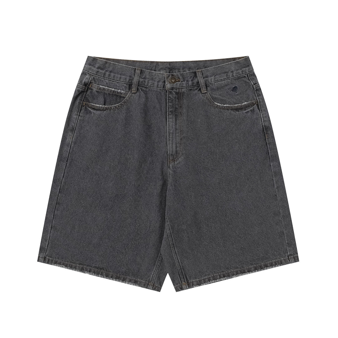 Washed Denim Shorts