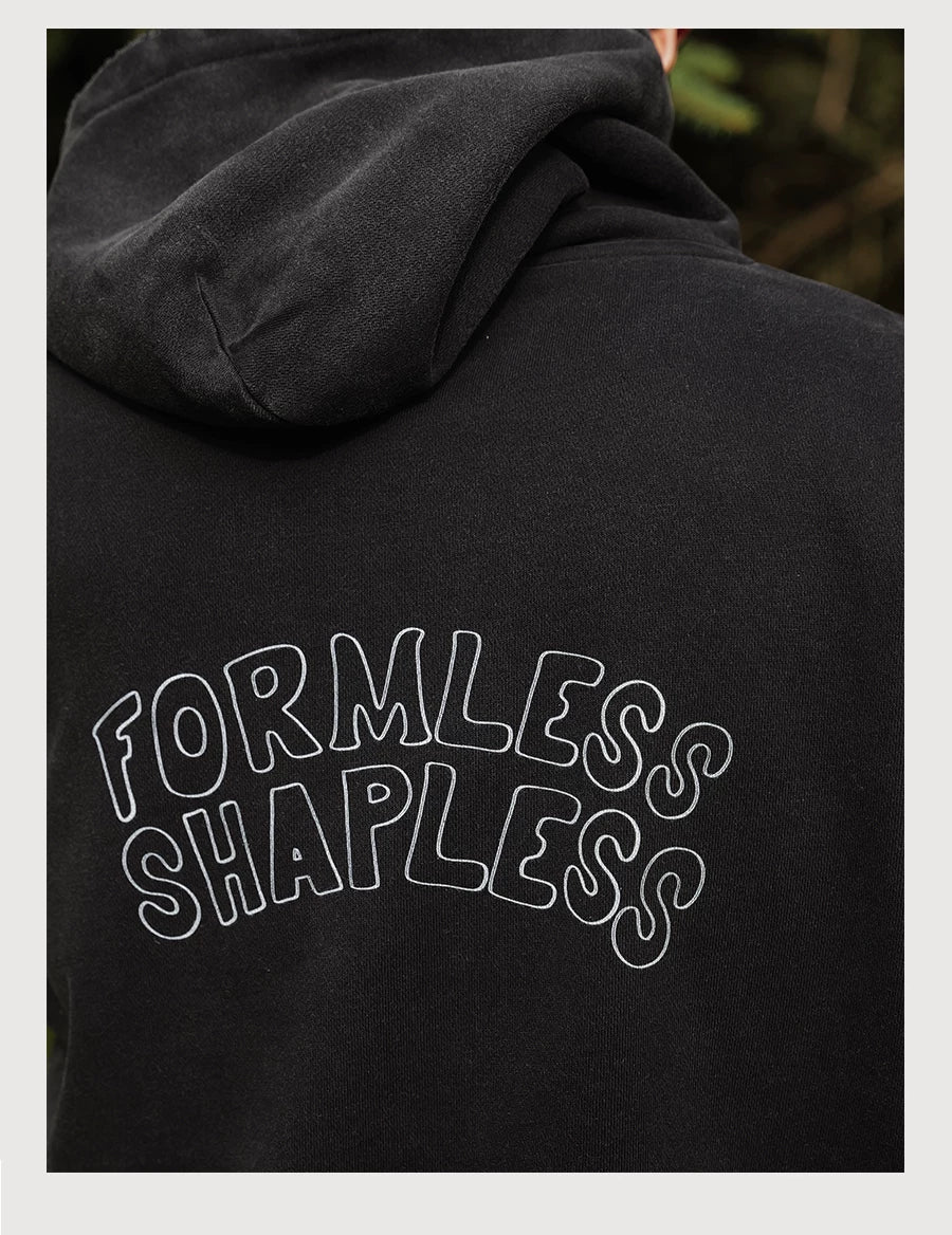 Washed Print Fleece Hoodie