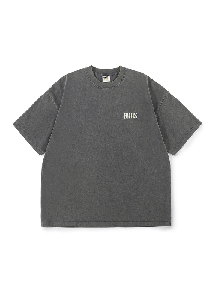 Washed "BROS" Logo Tee