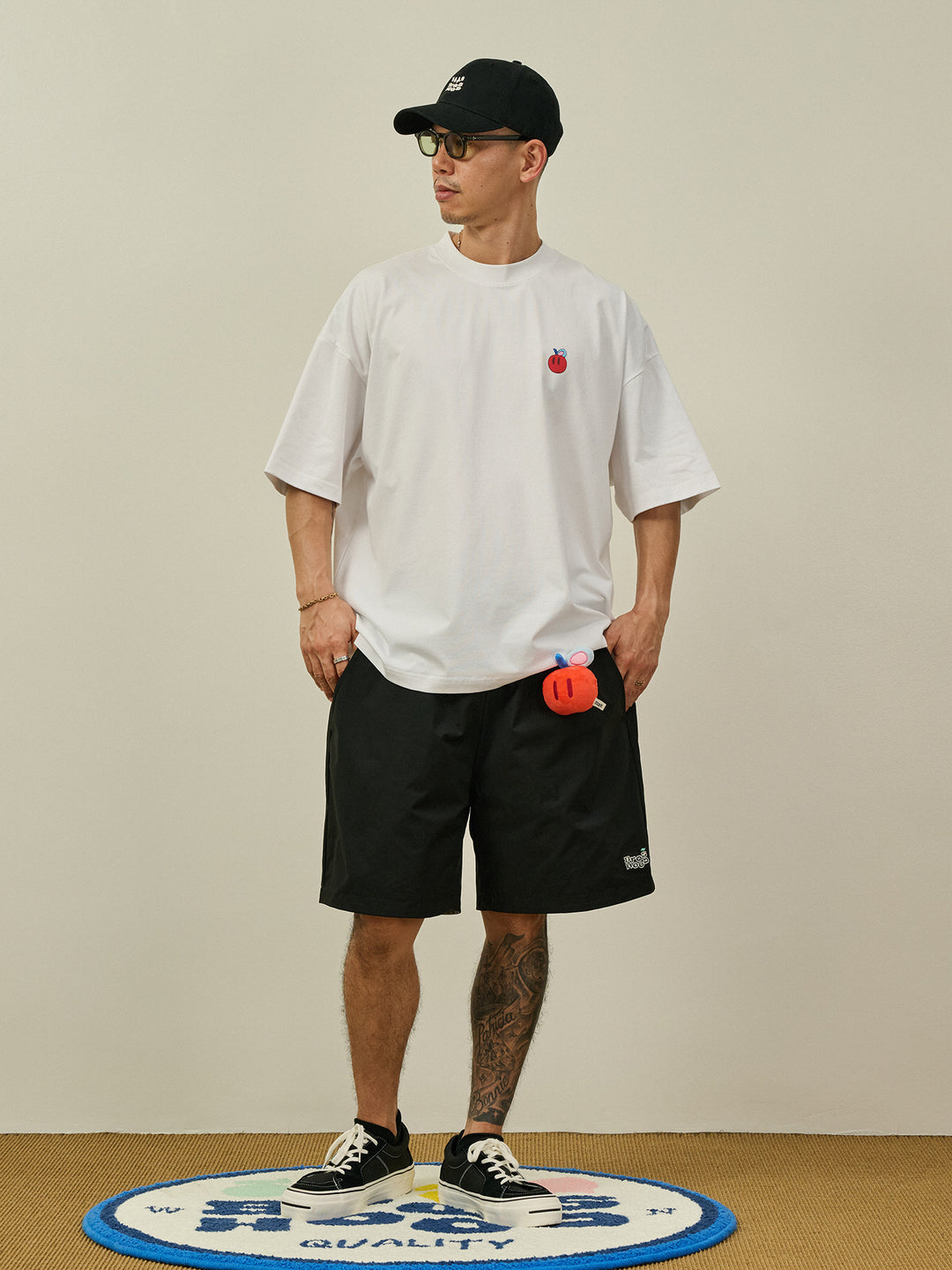 [BROS x Joe Ng] Reversible Loose Embroidered Shorts