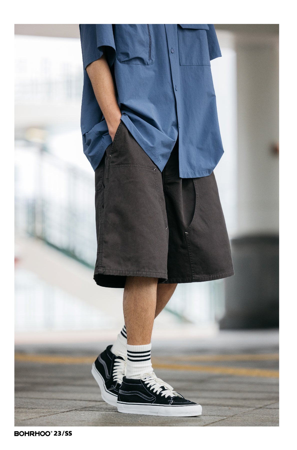 WMxGramicci GARMENT DYED WIDESHORT PANTS-