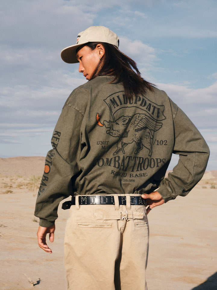 Asutu Dyed Wild Boar Print Tee