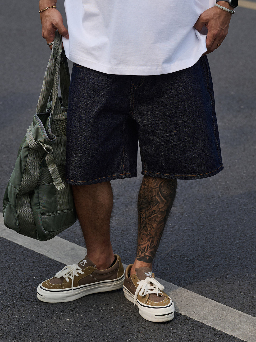 14.5oz Heavy Embroidery Denim Shorts
