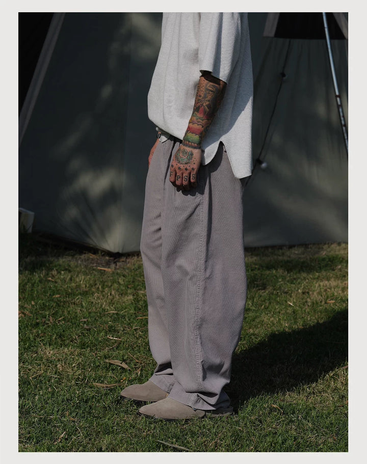 Double Pleat Corduroy Pants