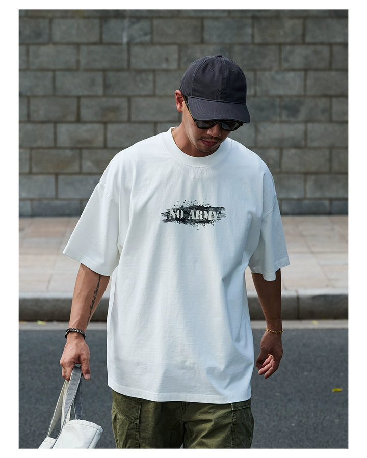 "No Army" Camo Print Tee