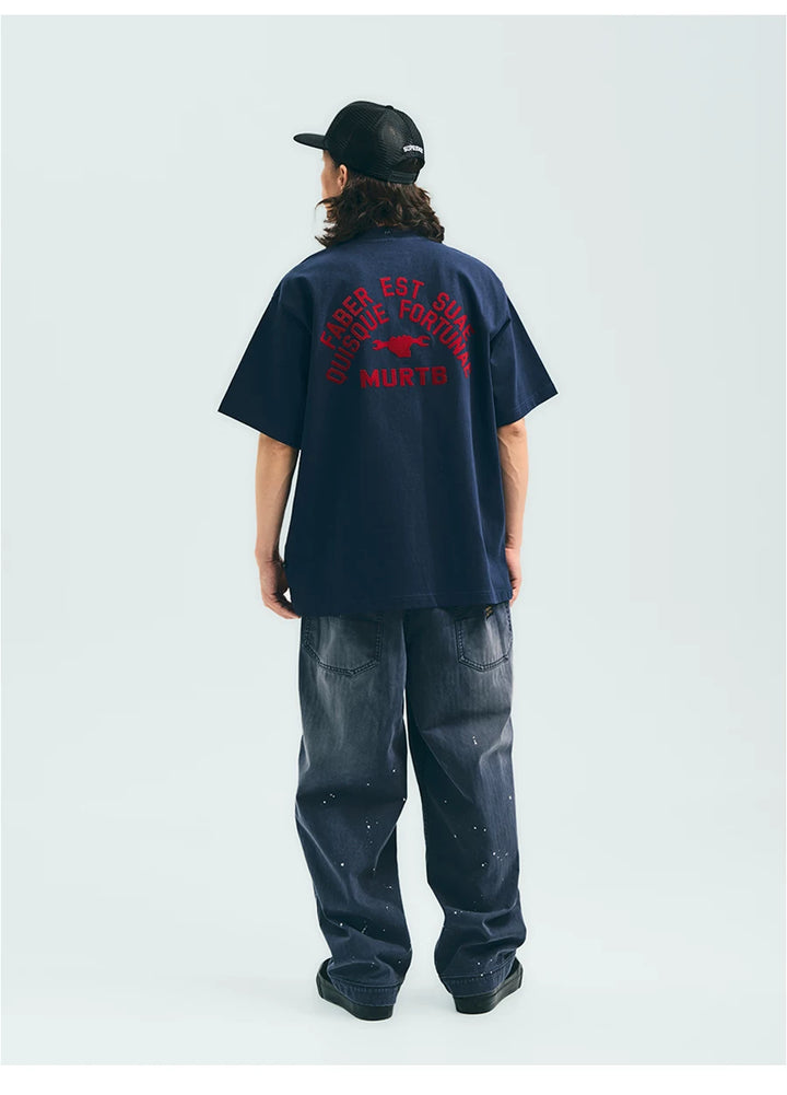 MUP26036 Vintage Washed Splash Ink Cargo Pants