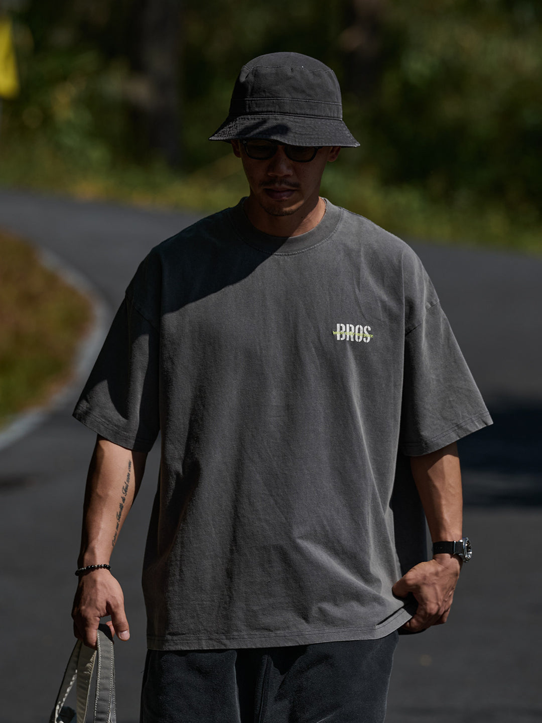 Washed "BROS" Logo Tee