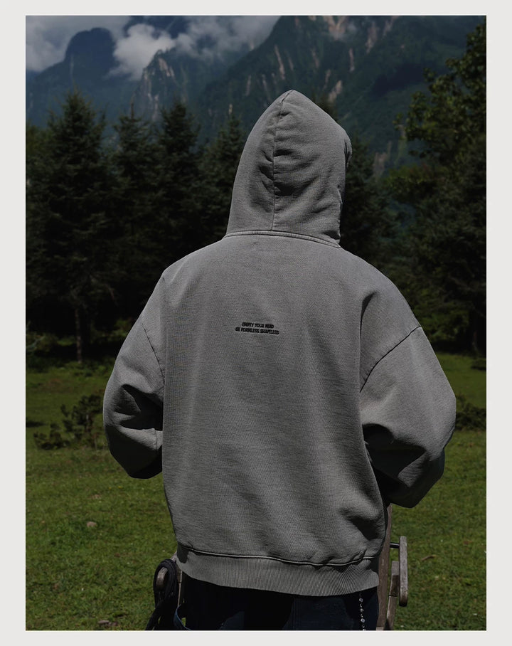 Wax-Dye Washed Fleece Hoodie