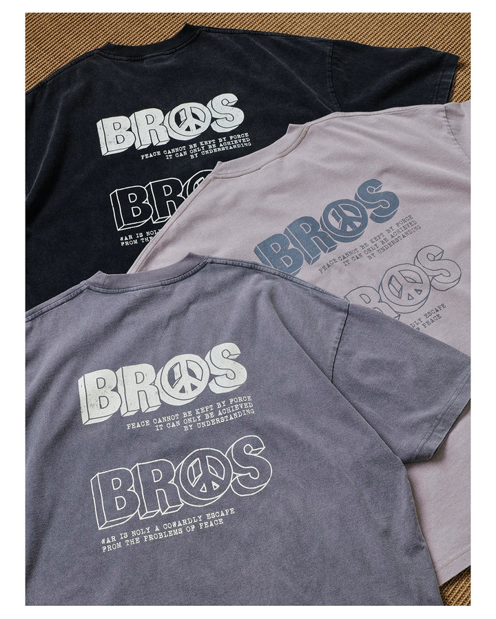 "BROS" Acid Wash Print Tee