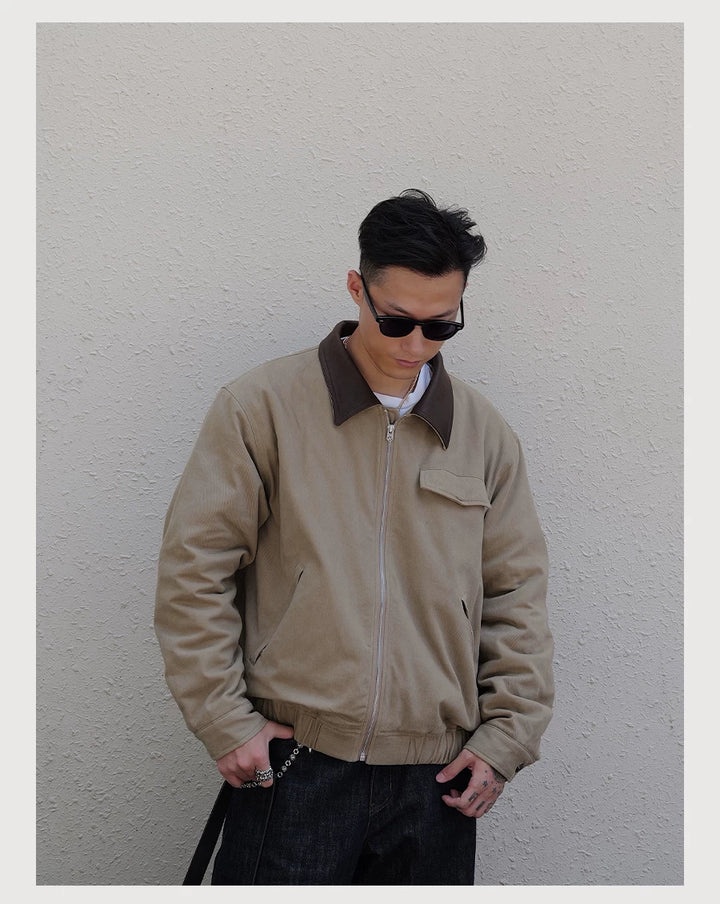 Horsehide Collar Harrington Jacket