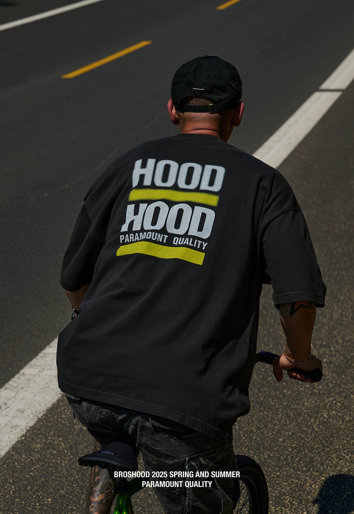 "Hood Hood" Washed Print Tee