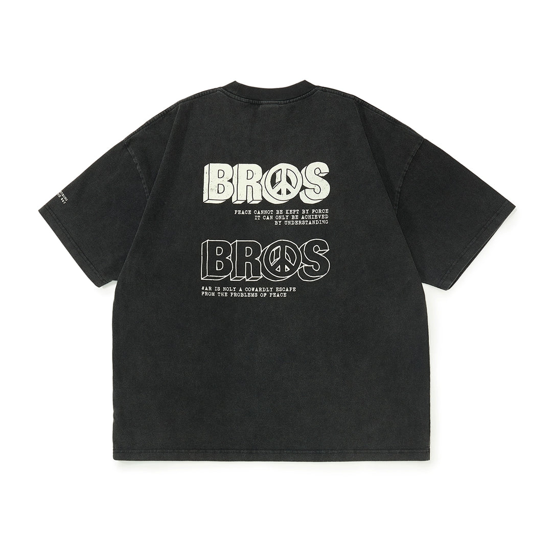 "BROS" Acid Wash Print Tee