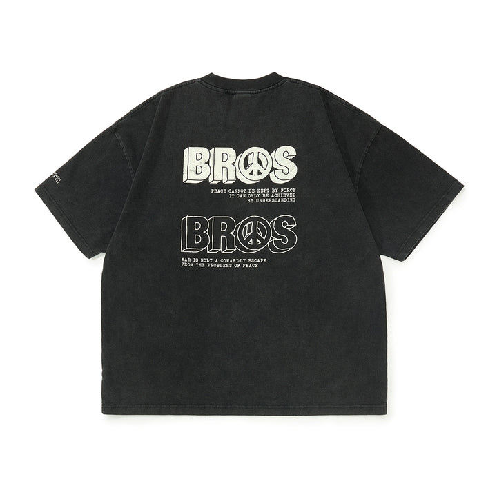 "BROS" Acid Wash Print Tee