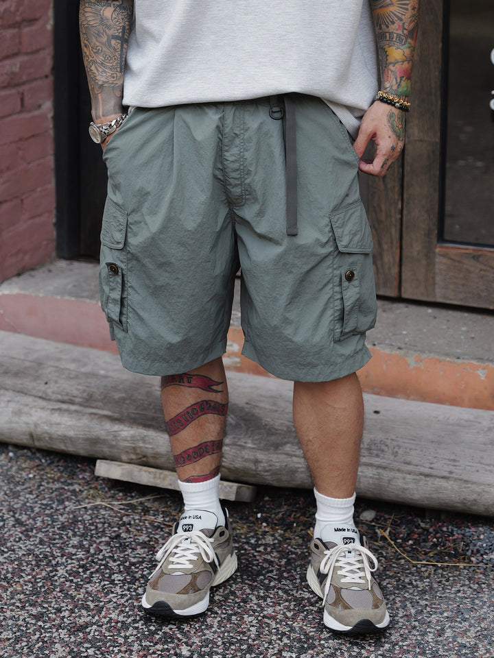 Nylon Multi-Pocket Cargo Shorts