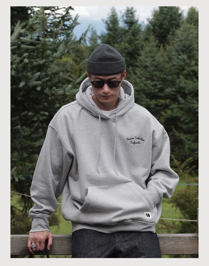 Crane Embroidered Fleece Hoodie