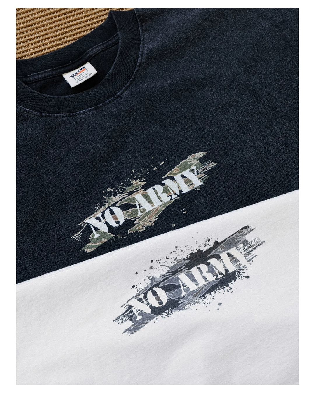 "No Army" Camo Print Tee