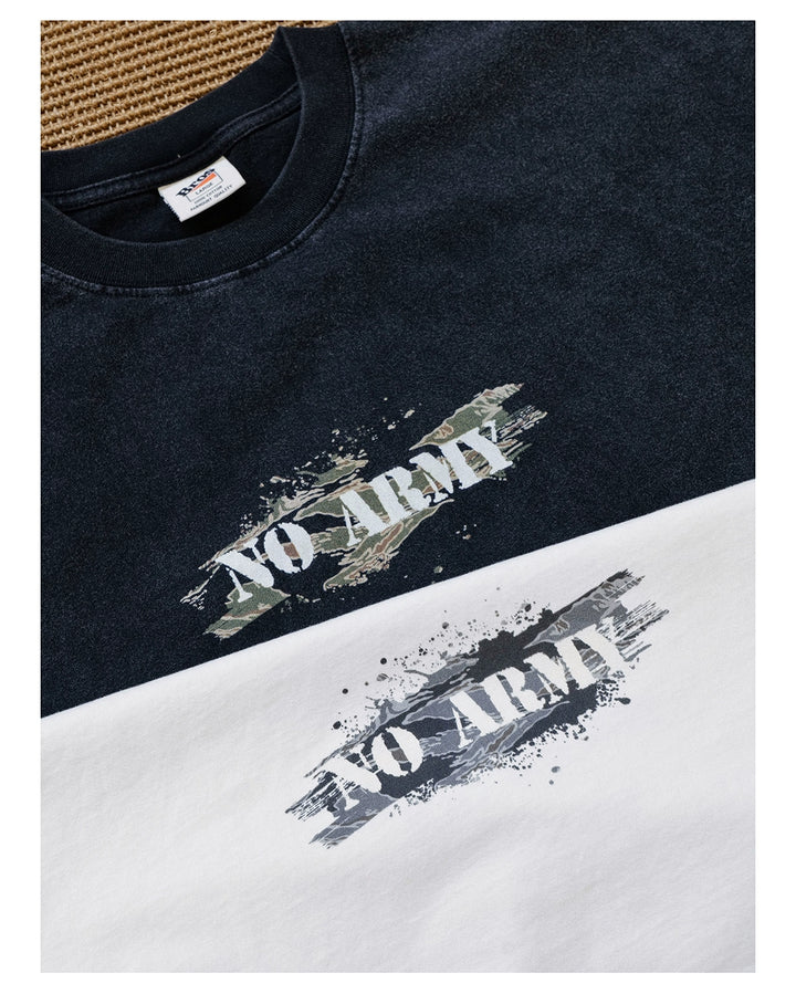 "No Army" Camo Print Tee