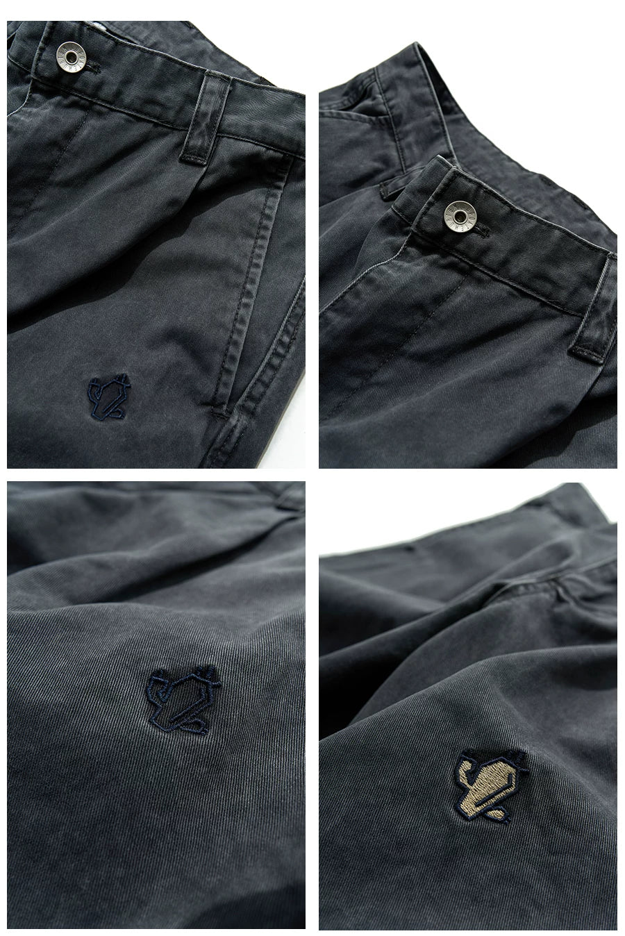 MUP120 Vintage Cactus Embroidered Chinos