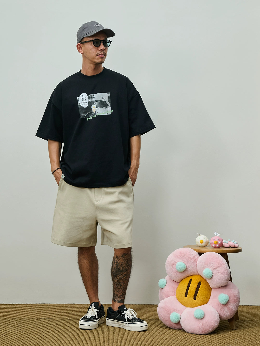 Broshood x JoeNg collaboration series "Ice Cream" Flower Print Tee