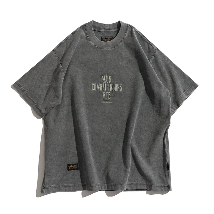 MU567 Vintage Washed Cactus Print Tee