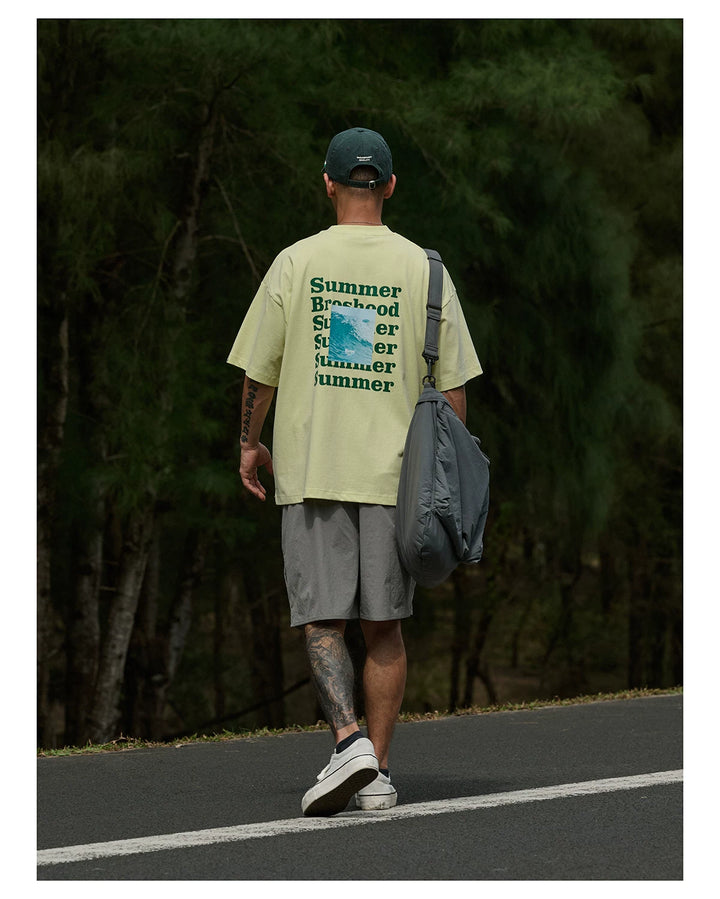 Wave Print Crewneck Tee