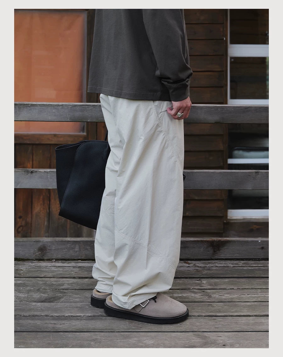 Straight-Leg Nylon Pants
