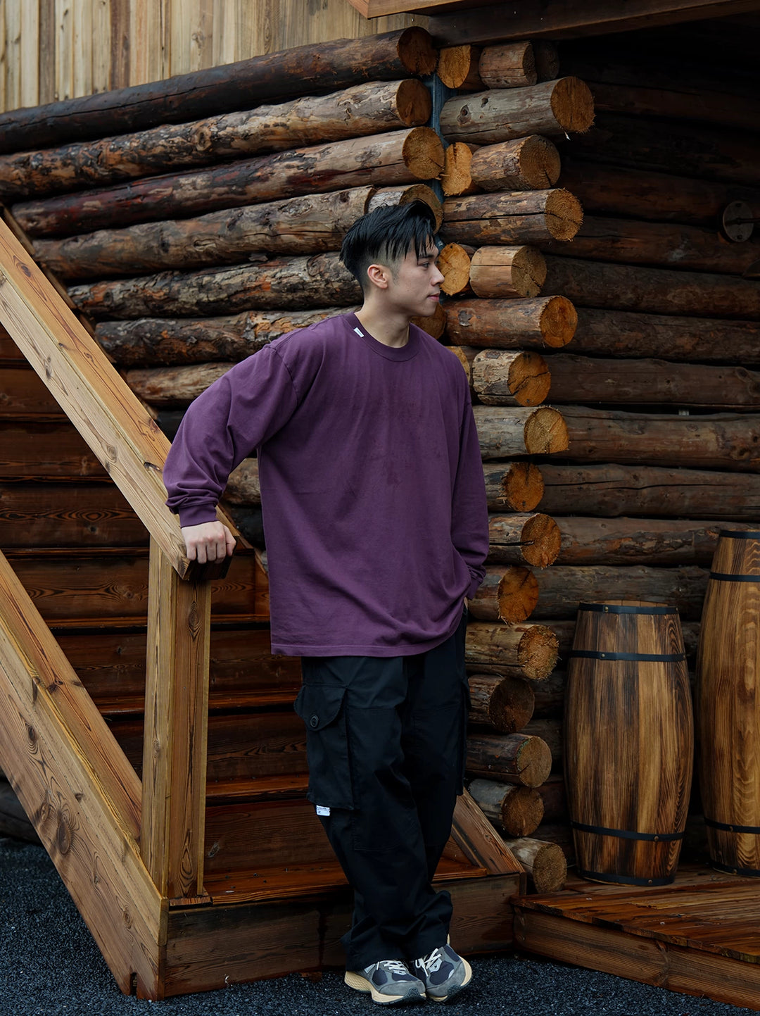 LAPRIMA SLOGAN PRINT WASHED L/S