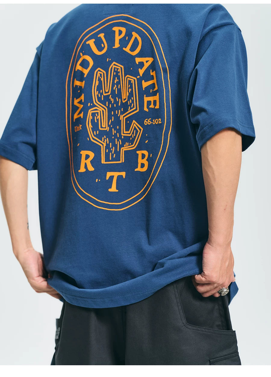 MU562 Vintage Western Cactus Badge Tee