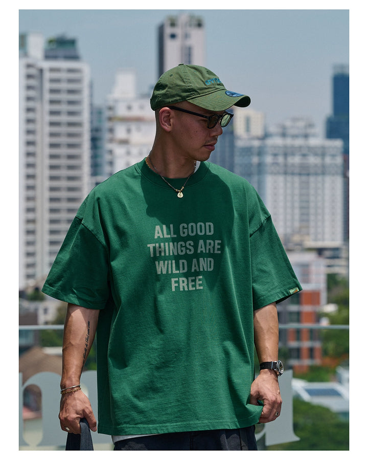 Acid Wash Slogan Print Tee