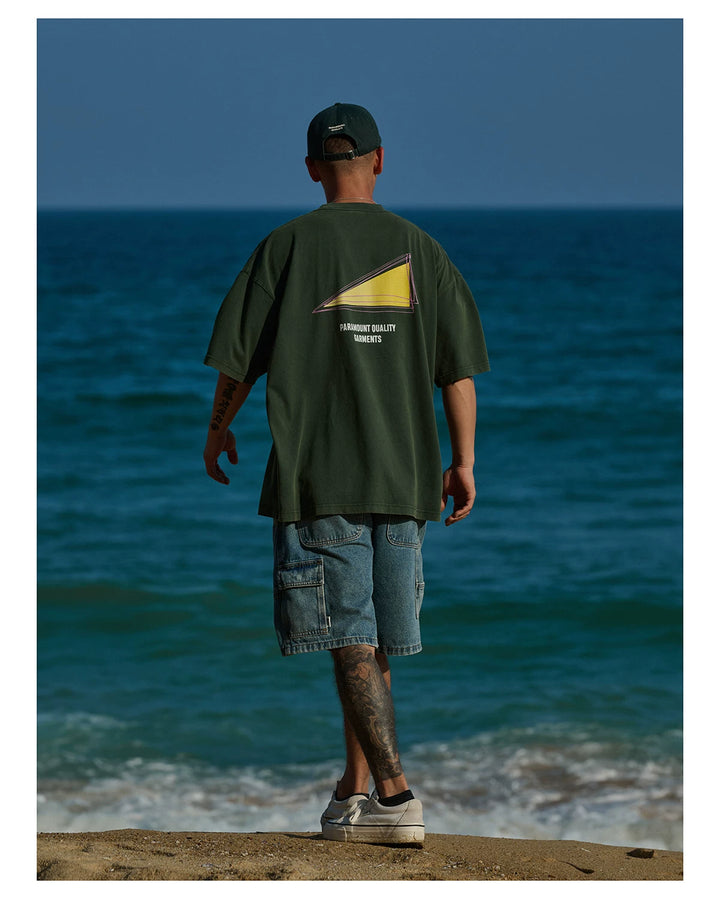 Gradient Triangle DTG Print Tee