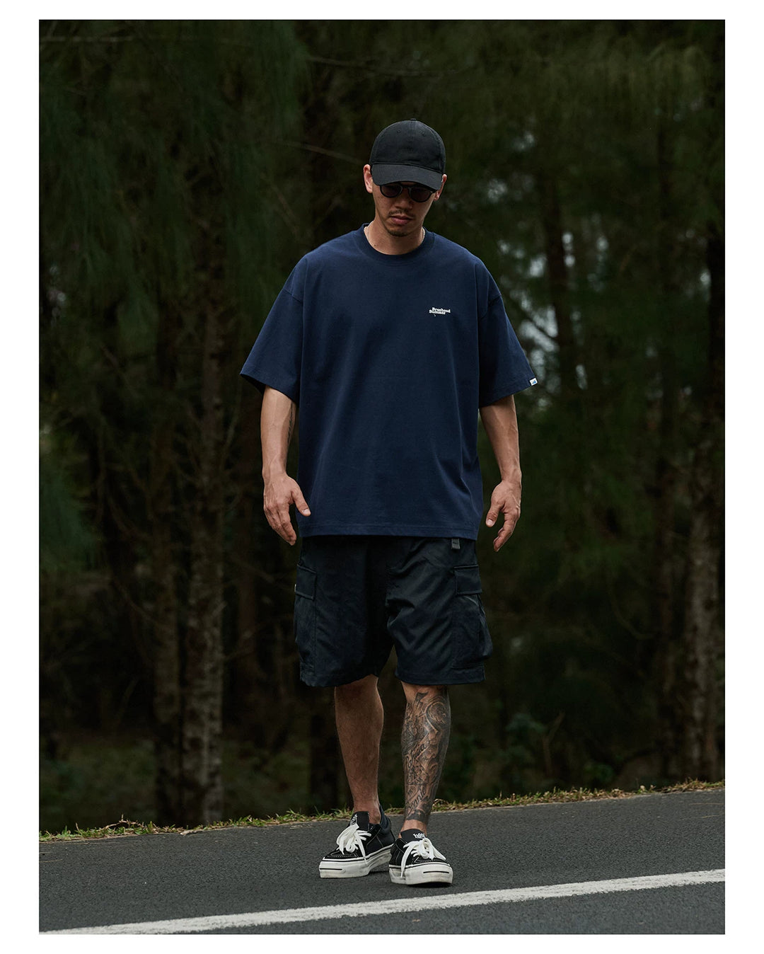 Wave Print Crewneck Tee