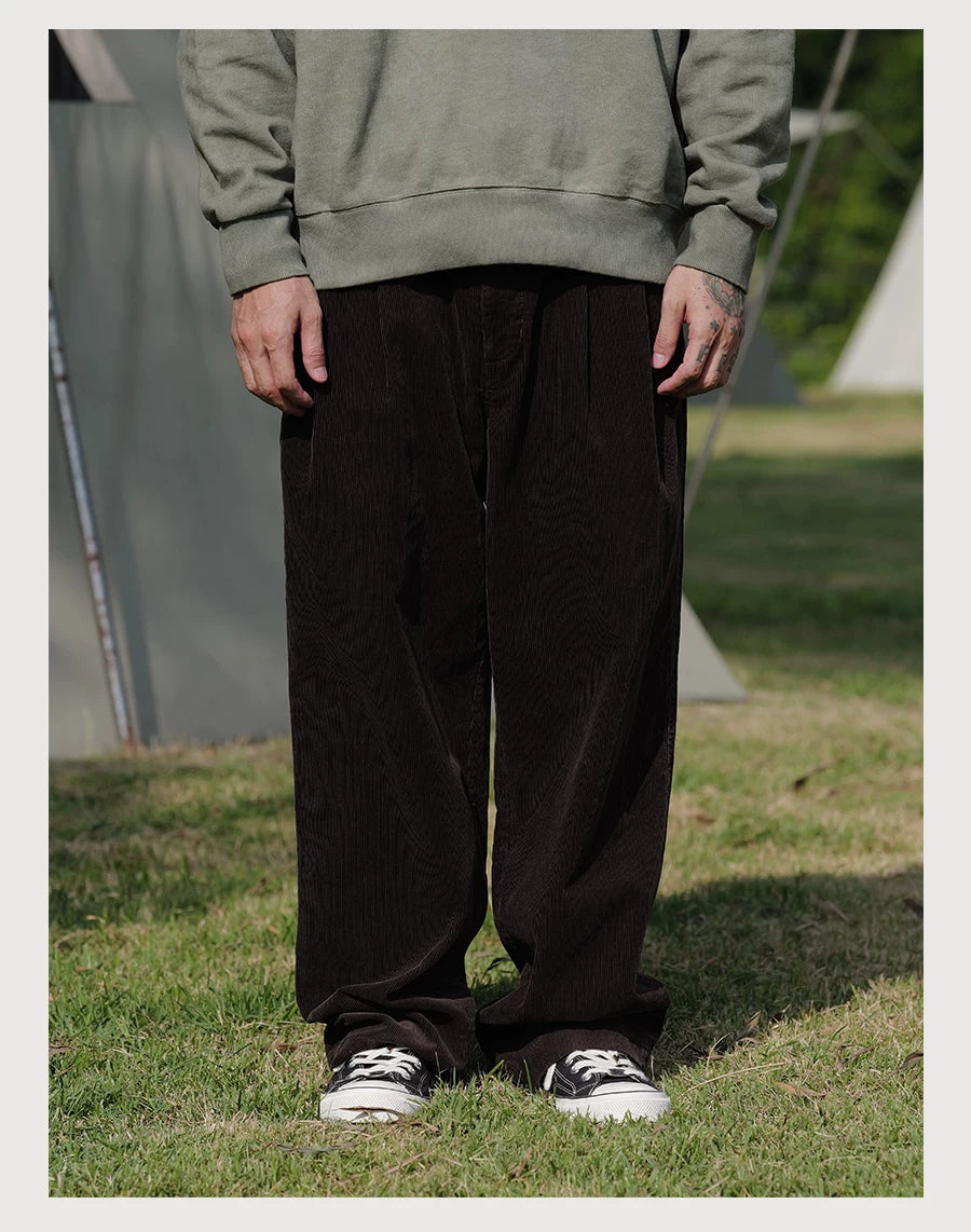 Double Pleat Corduroy Pants