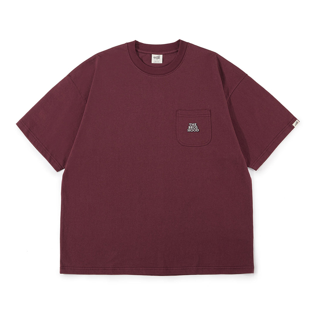 Text Embroidered Pocket Tee