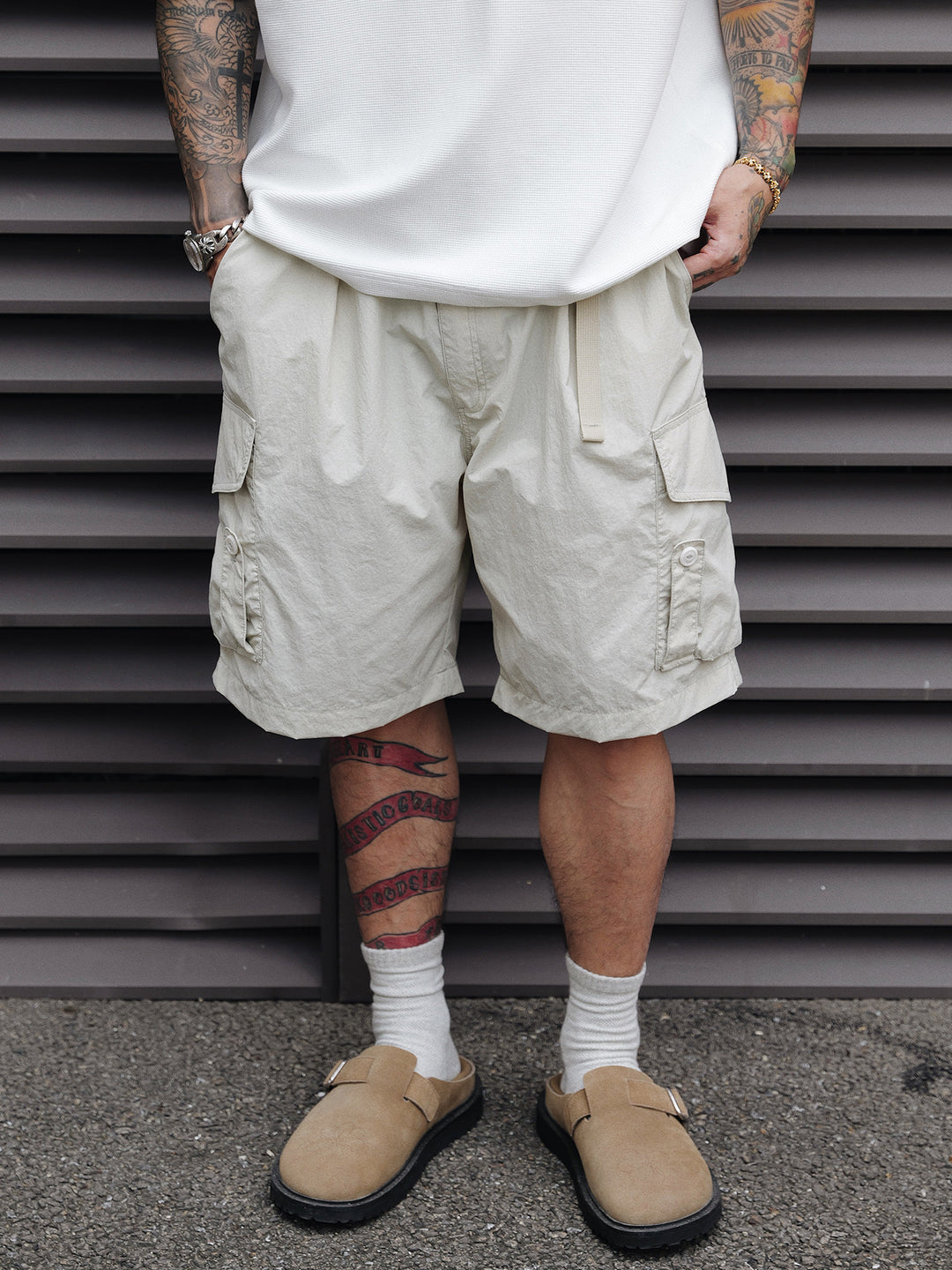 Nylon Multi-Pocket Cargo Shorts
