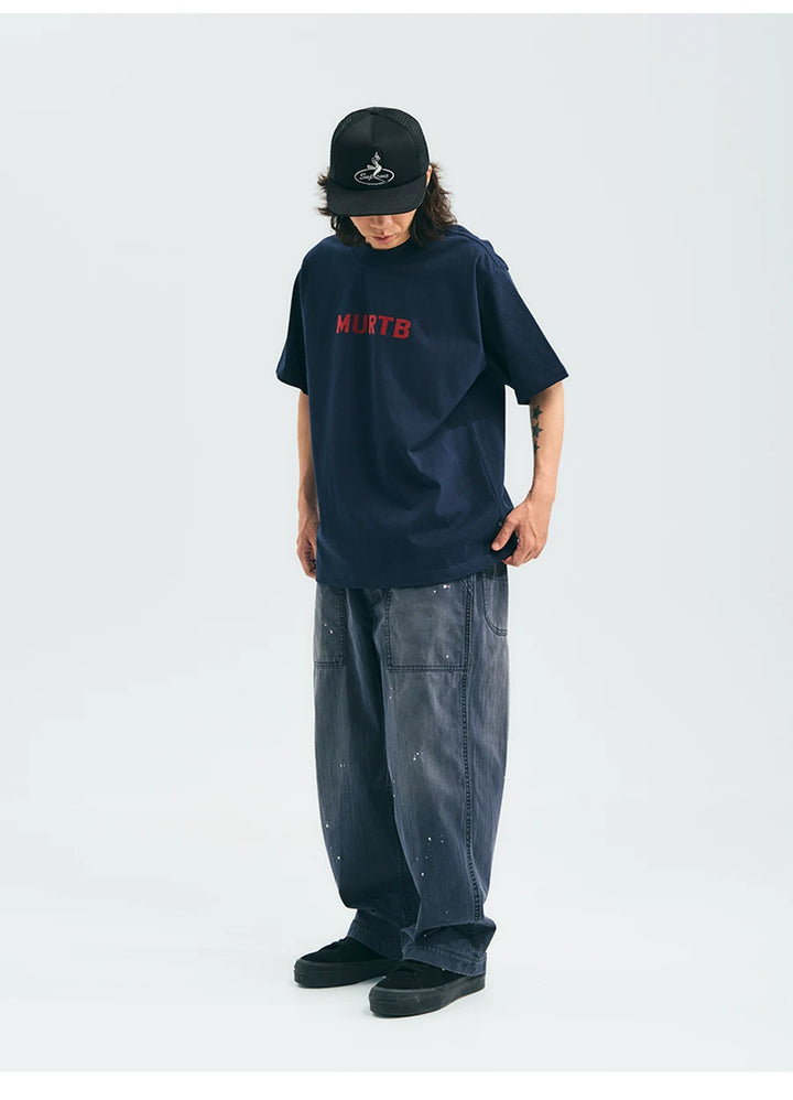 MUP26036 Vintage Washed Splash Ink Cargo Pants